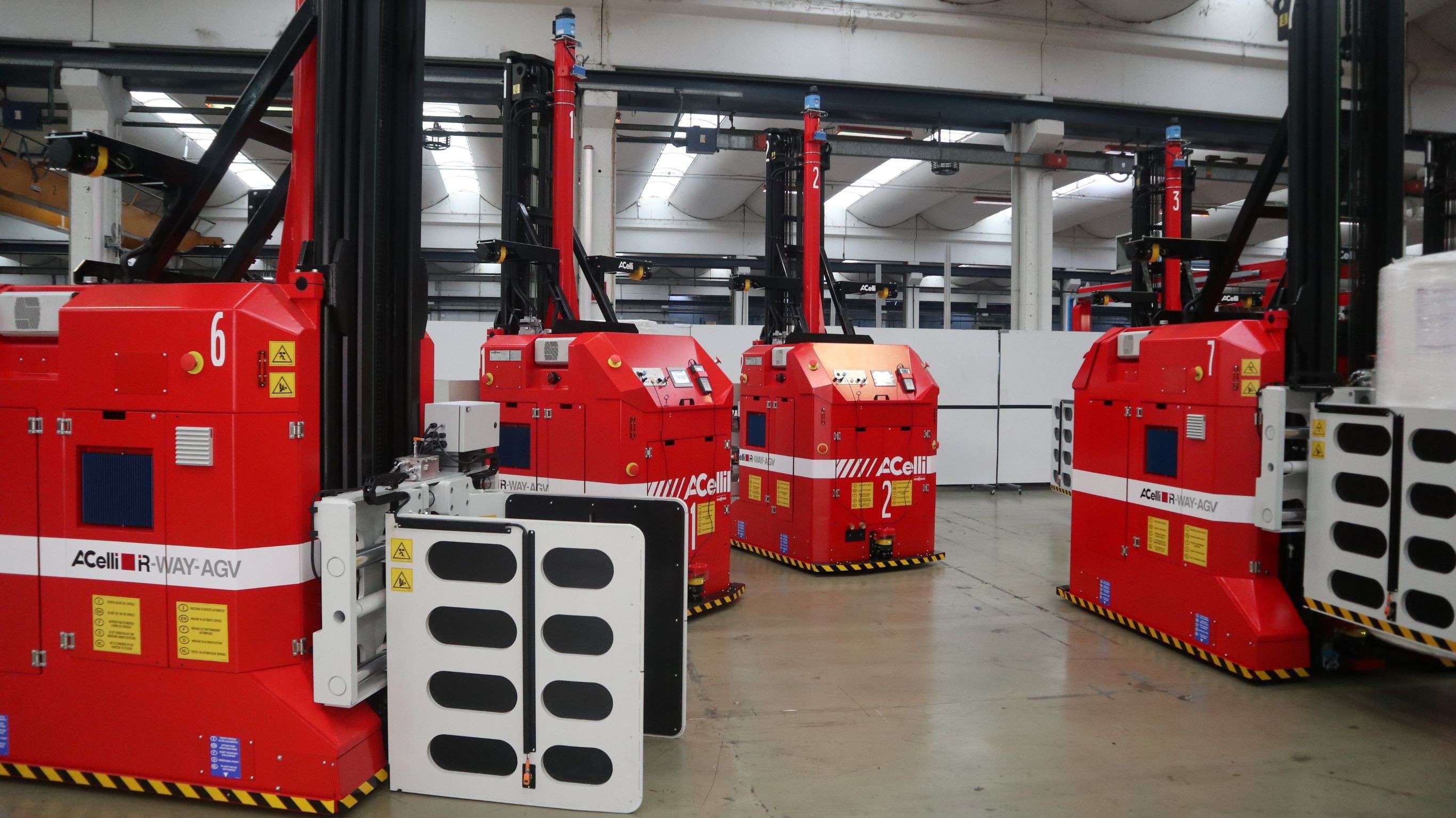 A.Celli - Linea di produzione di tessuto non tessuto -  Automated Guided Vehicles